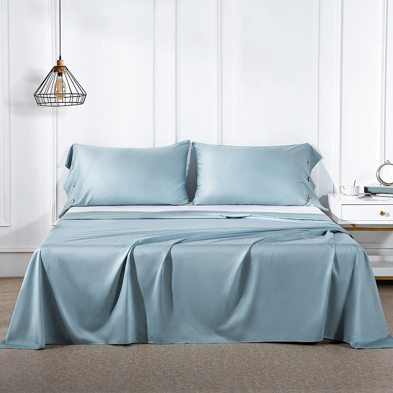 Cotton Soft Bed Sheet Solid Color Wrinkle Resistant Breathable Sheet Set