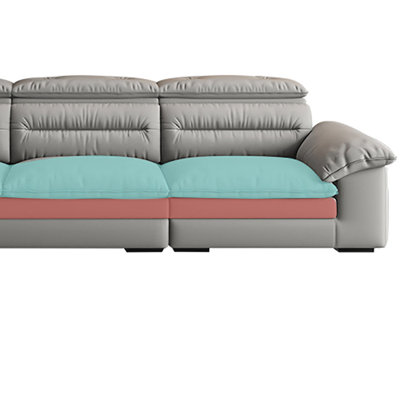 Farmhouse Pillow Top Arm Sofa Gray Down Fill Cushions Seating
