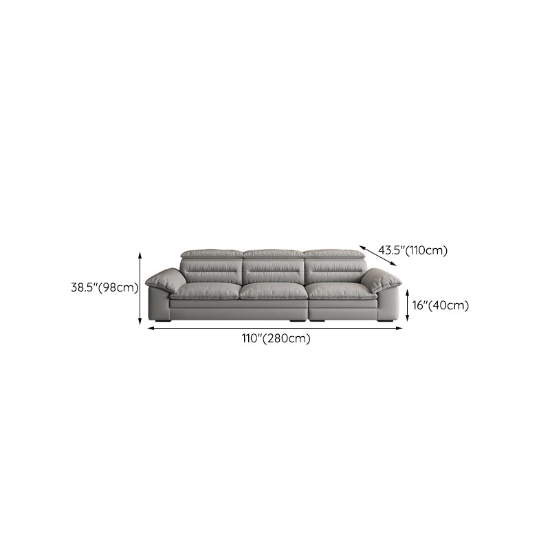 Farmhouse Pillow Top Arm Sofa Gray Down Fill Cushions Seating
