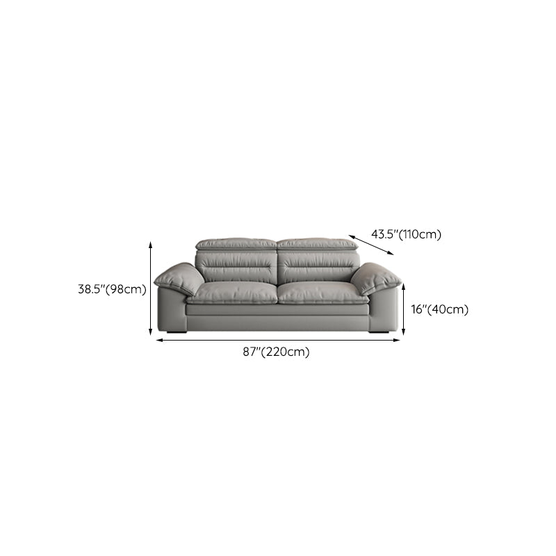Farmhouse Pillow Top Arm Sofa Gray Down Fill Cushions Seating