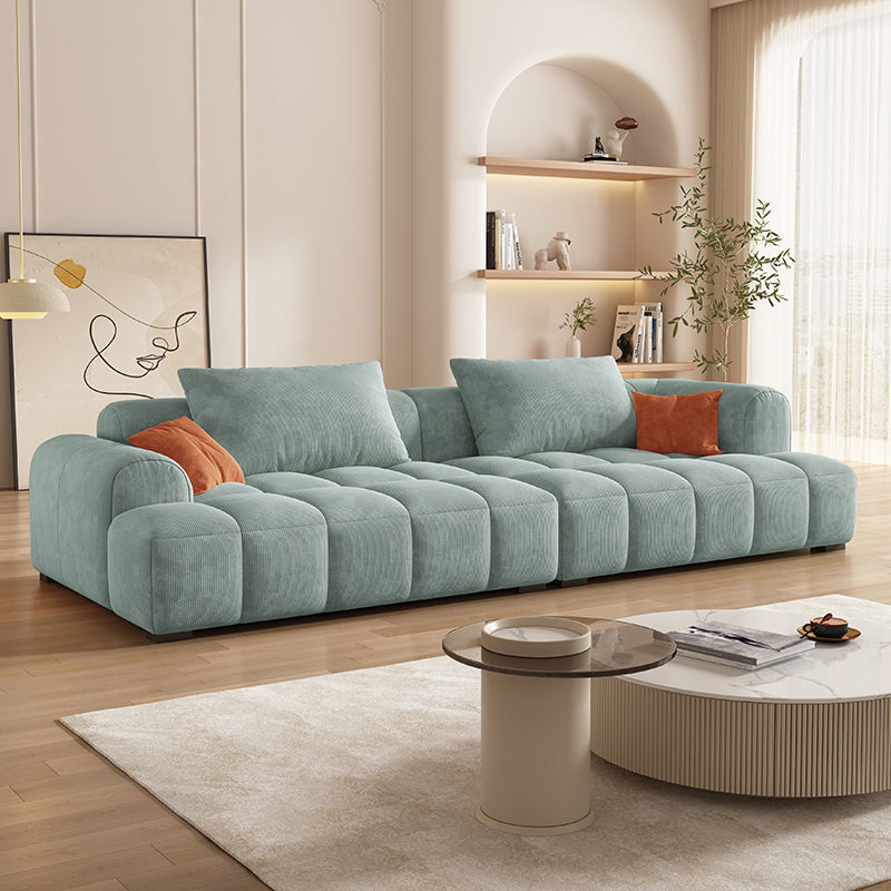 Contemporary Flannel Seating Living Room Loveseat with Pillows