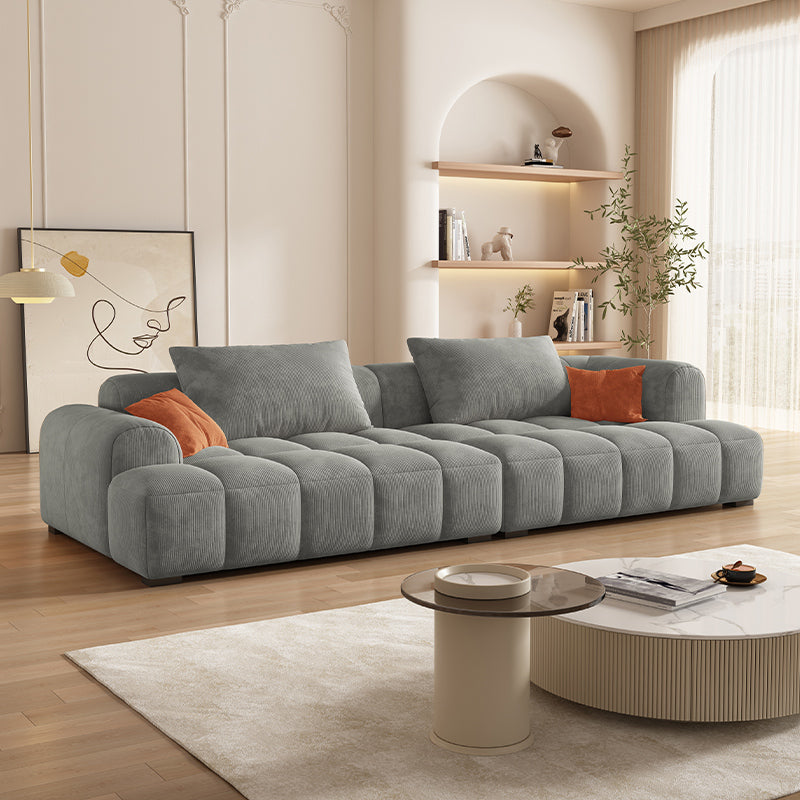 Contemporary Flannel Seating Living Room Loveseat with Pillows