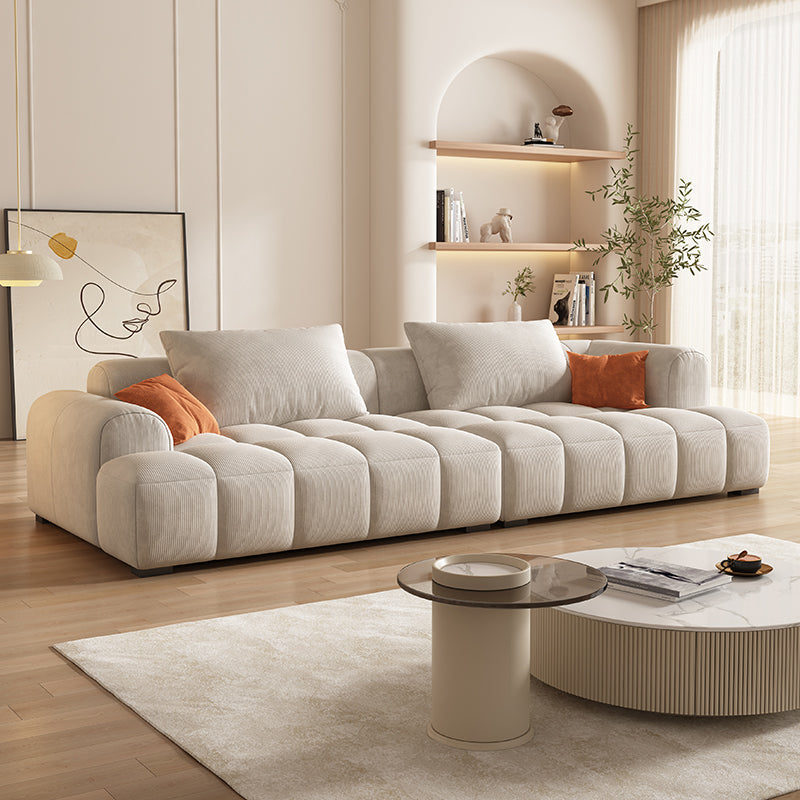 Contemporary Flannel Seating Living Room Loveseat with Pillows