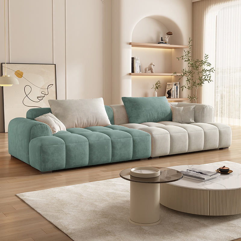 Contemporary Flannel Seating Living Room Loveseat with Pillows