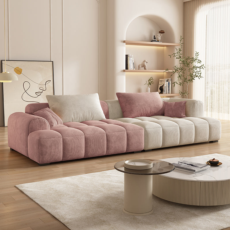 Contemporary Flannel Seating Living Room Loveseat with Pillows