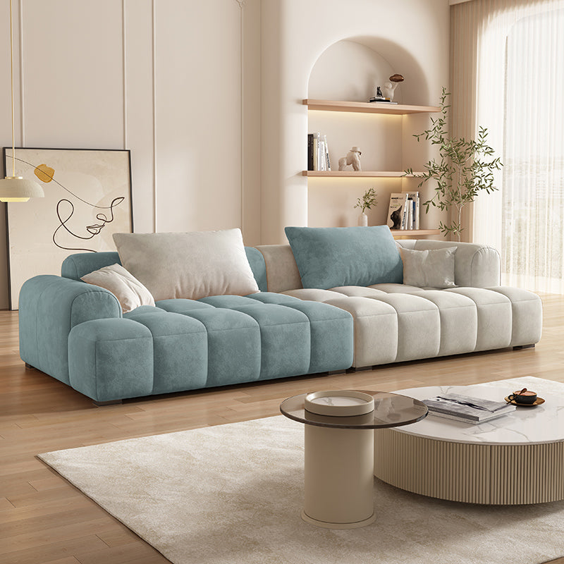 Contemporary Flannel Seating Living Room Loveseat with Pillows
