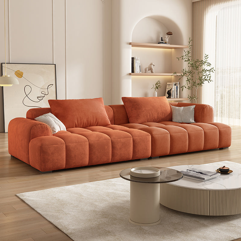 Contemporary Flannel Seating Living Room Loveseat with Pillows