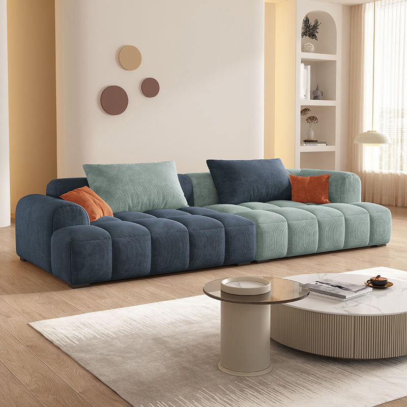 Contemporary Flannel Seating Living Room Loveseat with Pillows