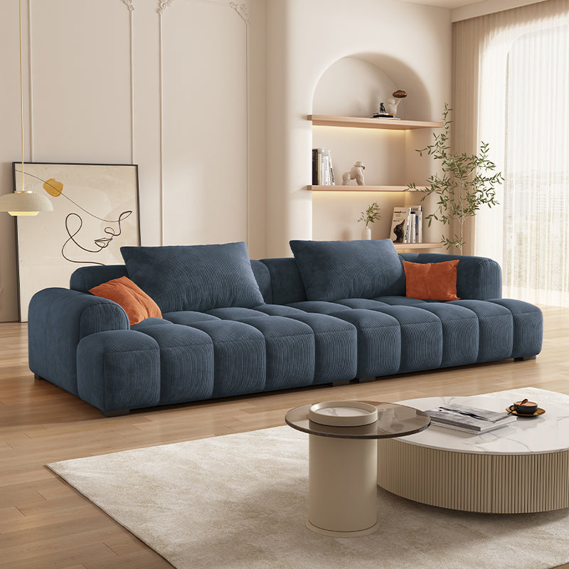 Contemporary Flannel Seating Living Room Loveseat with Pillows