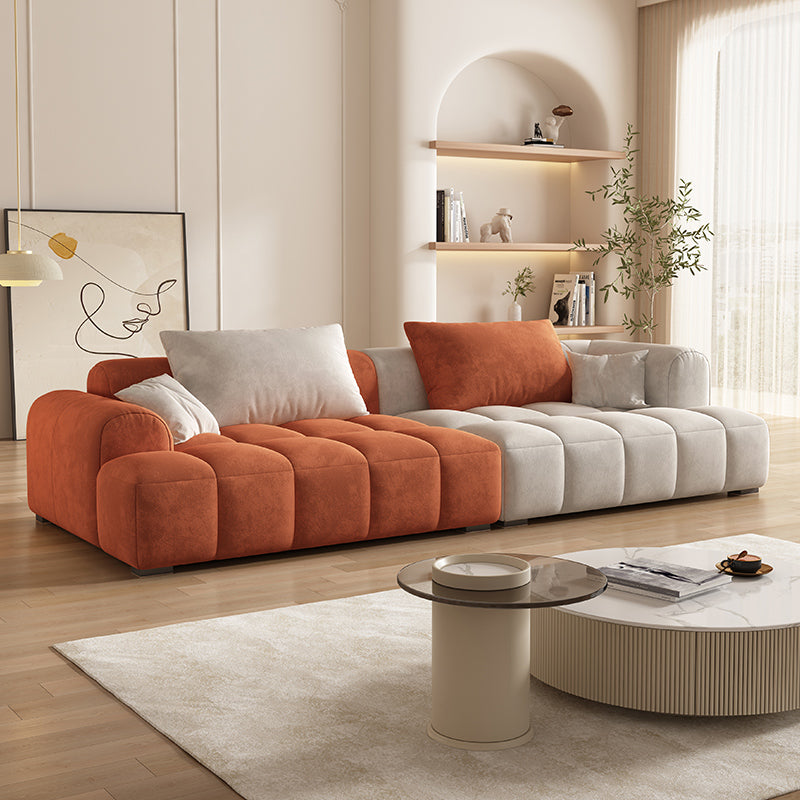 Contemporary Flannel Seating Living Room Loveseat with Pillows