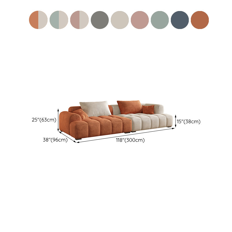 Contemporary Flannel Seating Living Room Loveseat with Pillows