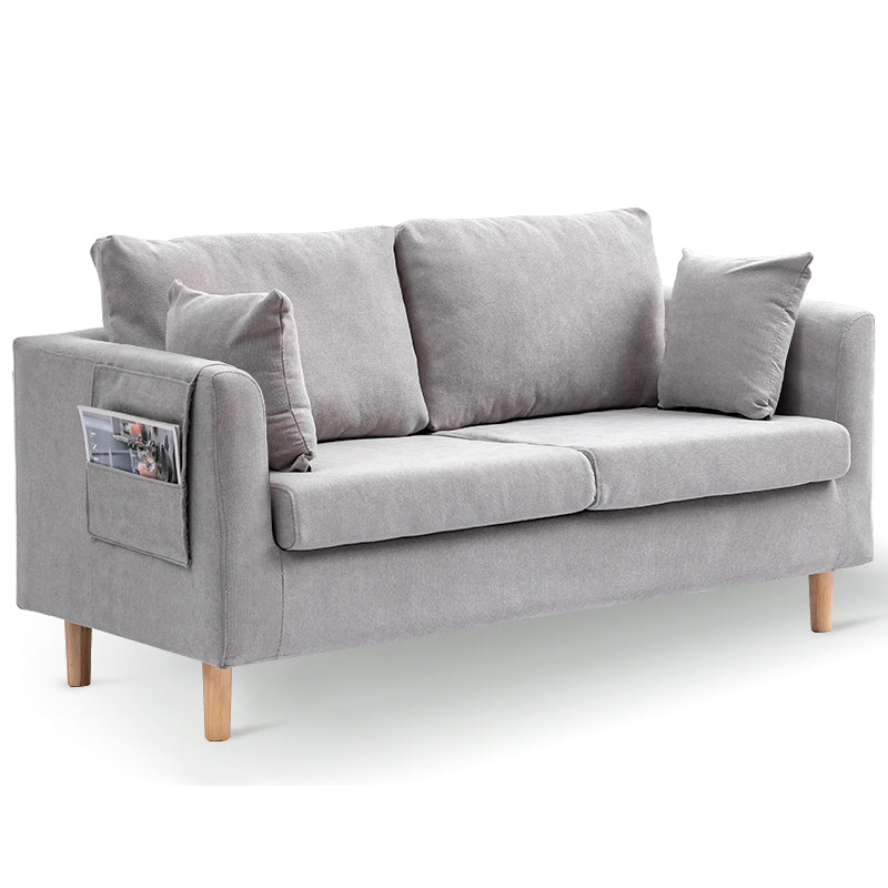 Modern Square Arm Standard Sofa Wooden Settee for Living Room