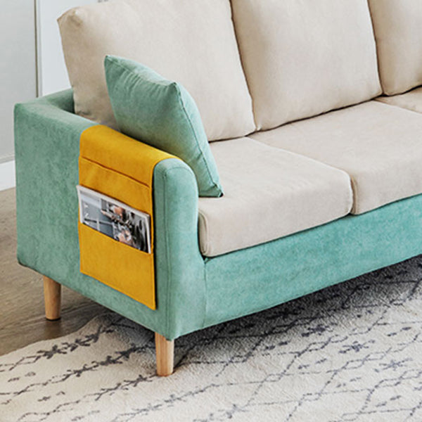 Modern Square Arm Standard Sofa Wooden Settee for Living Room