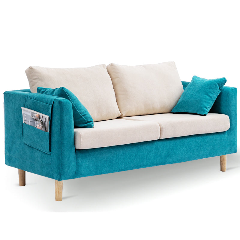 Modern Square Arm Standard Sofa Wooden Settee for Living Room