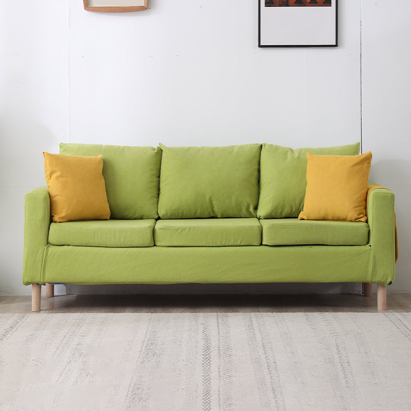 Modern Square Arm Standard Sofa Wooden Settee for Living Room