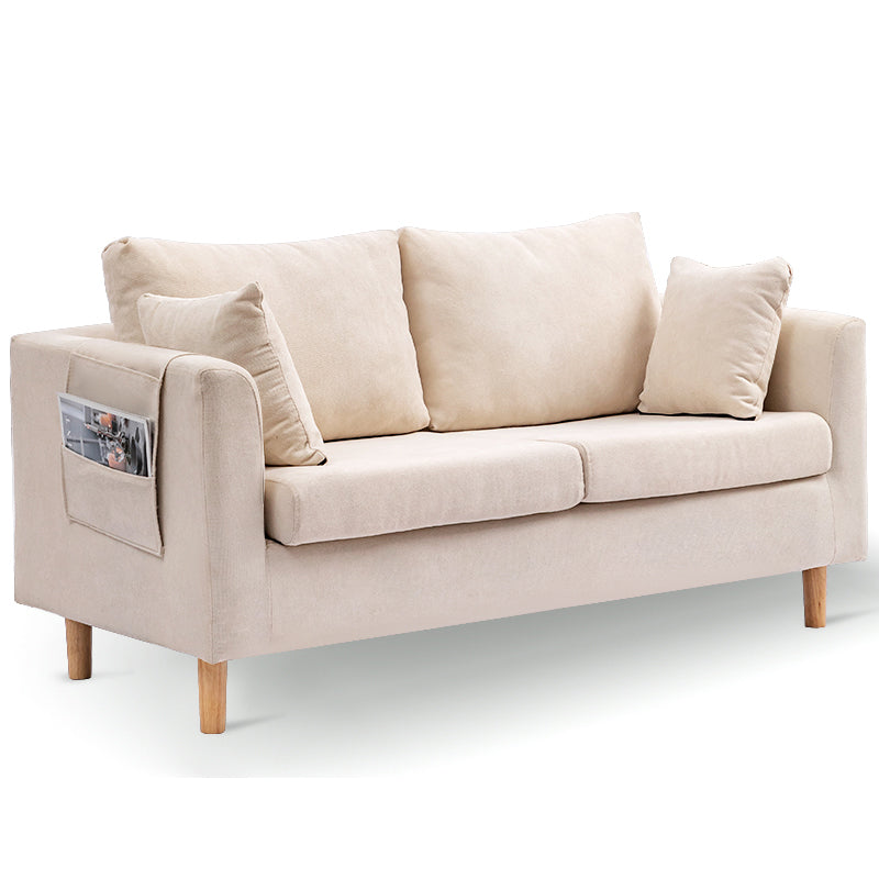 Modern Square Arm Standard Sofa Wooden Settee for Living Room