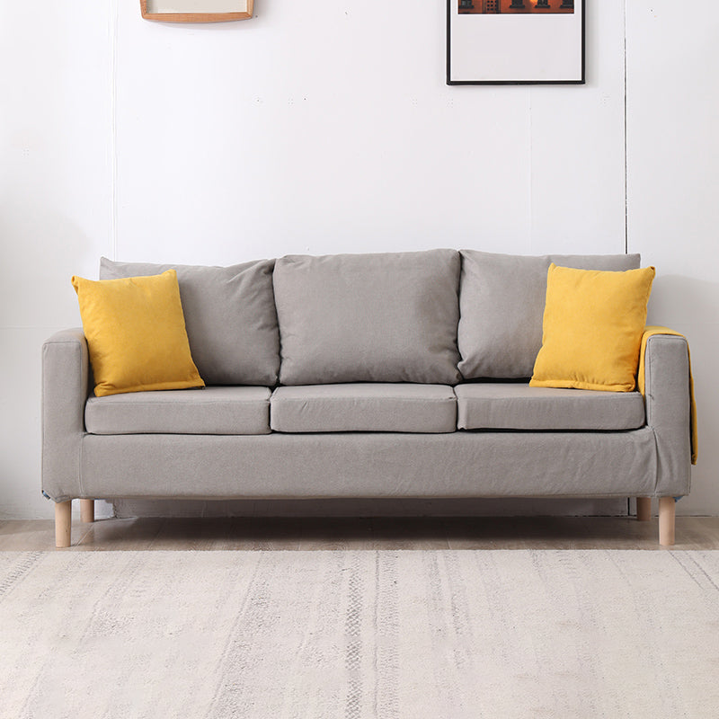 Modern Square Arm Standard Sofa Wooden Settee for Living Room