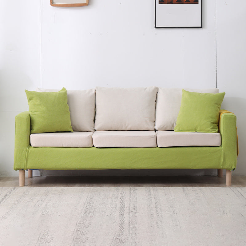 Modern Square Arm Standard Sofa Wooden Settee for Living Room
