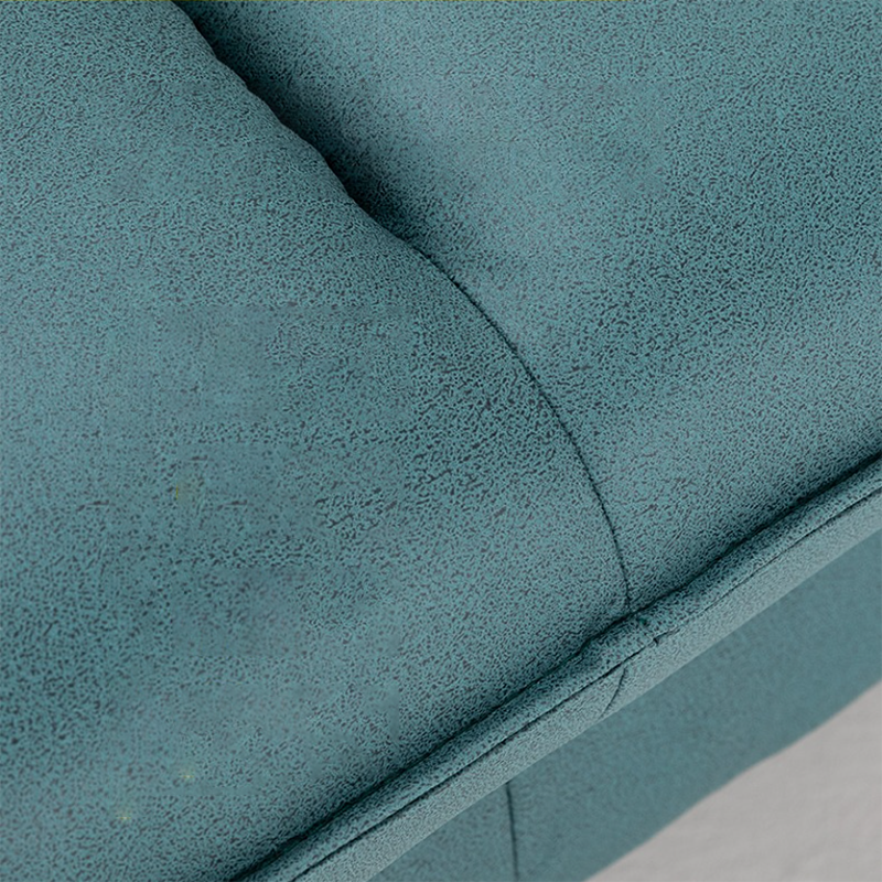 Contemporary Faux Leather Sofa with 3 Pillows Square Arm Living Room Settee