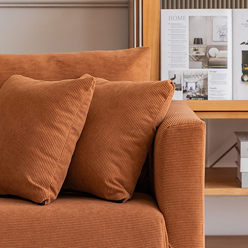 Contemporary Sofa with 2 Pillows Back and Storage in Solid Wood