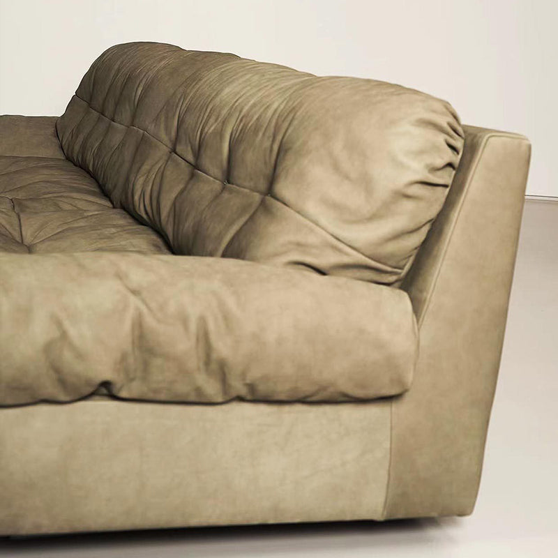 Armless Standard Sofa Tufted Split-Back Green Settee for Living Room