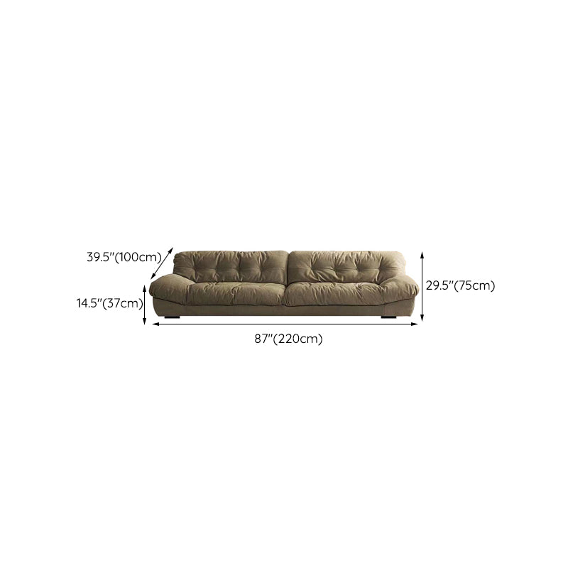 Armless Standard Sofa Tufted Split-Back Green Settee for Living Room