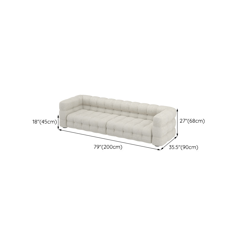 35" Wide Scandinavian Sofa Bed White Fabric Seating with Pillows