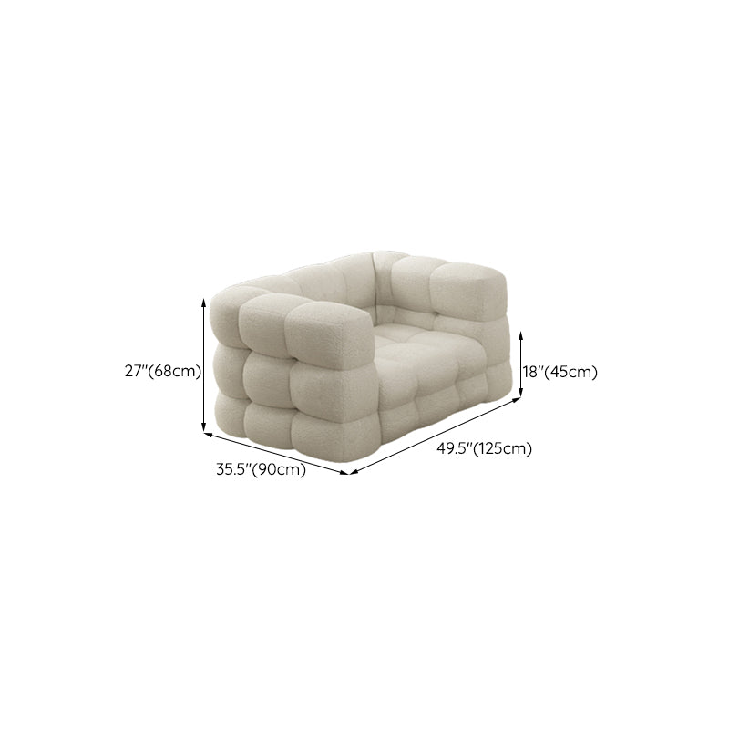 35" Wide Scandinavian Sofa Bed White Fabric Seating with Pillows
