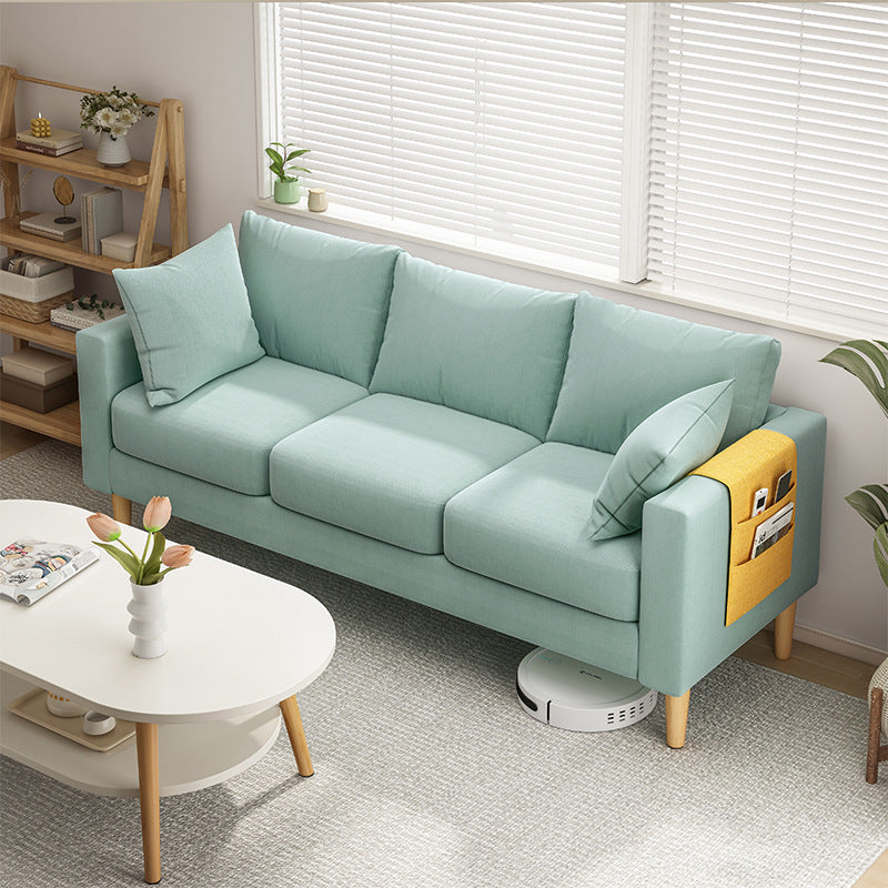 Square Arm Standard Sofa Pillows Included Settee with Metal Legs