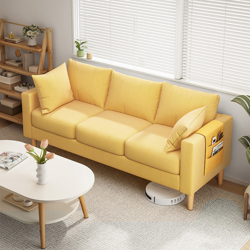 Square Arm Standard Sofa Pillows Included Settee with Metal Legs