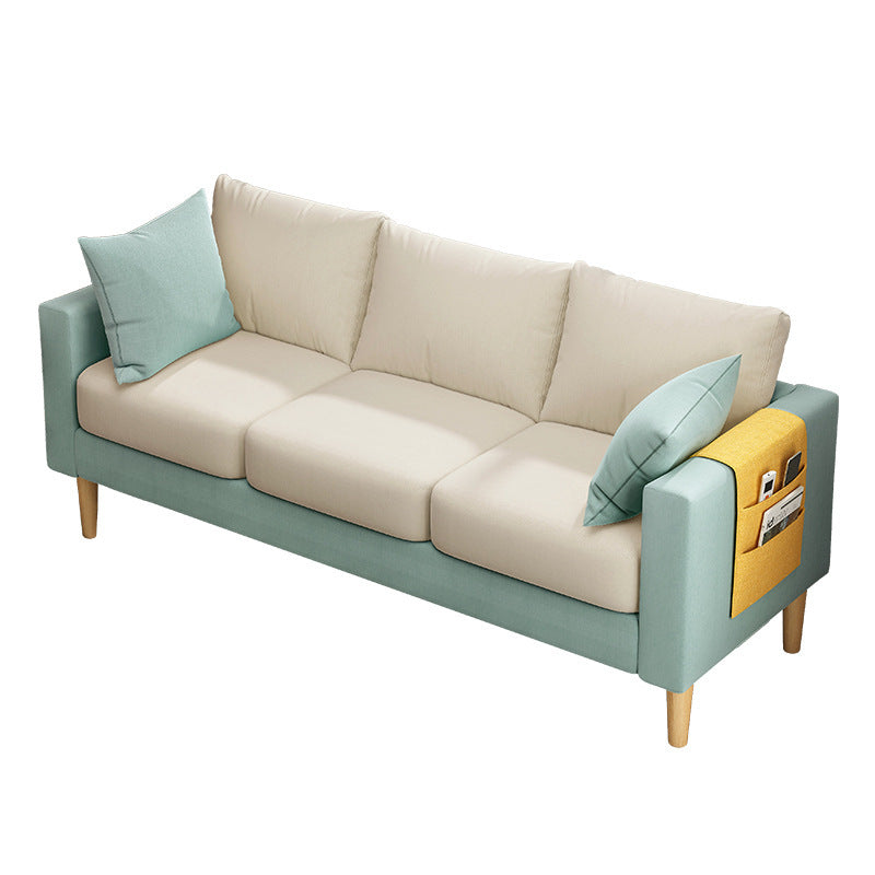 Square Arm Standard Sofa Pillows Included Settee with Metal Legs