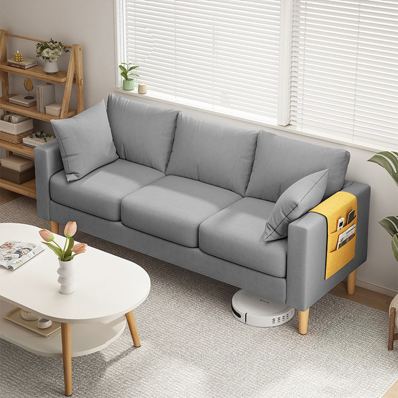 Square Arm Standard Sofa Pillows Included Settee with Metal Legs