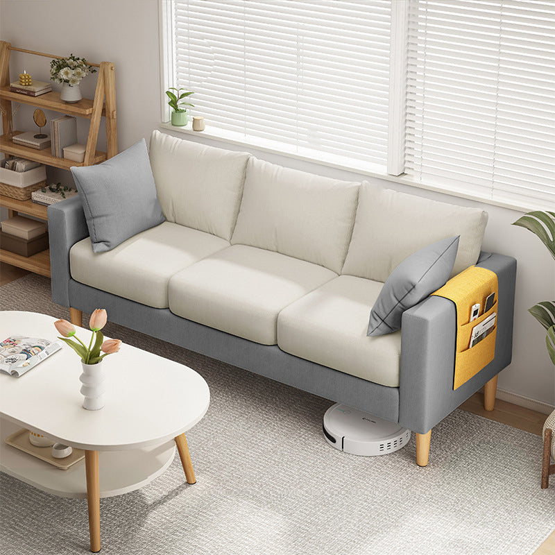 Square Arm Standard Sofa Pillows Included Settee with Metal Legs