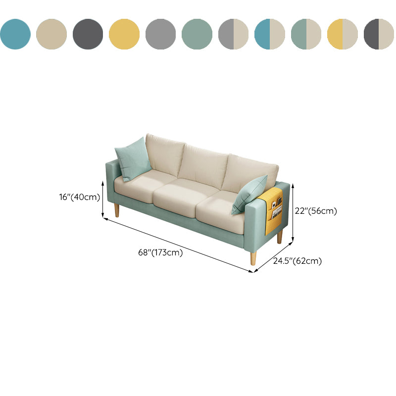 Square Arm Standard Sofa Pillows Included Settee with Metal Legs