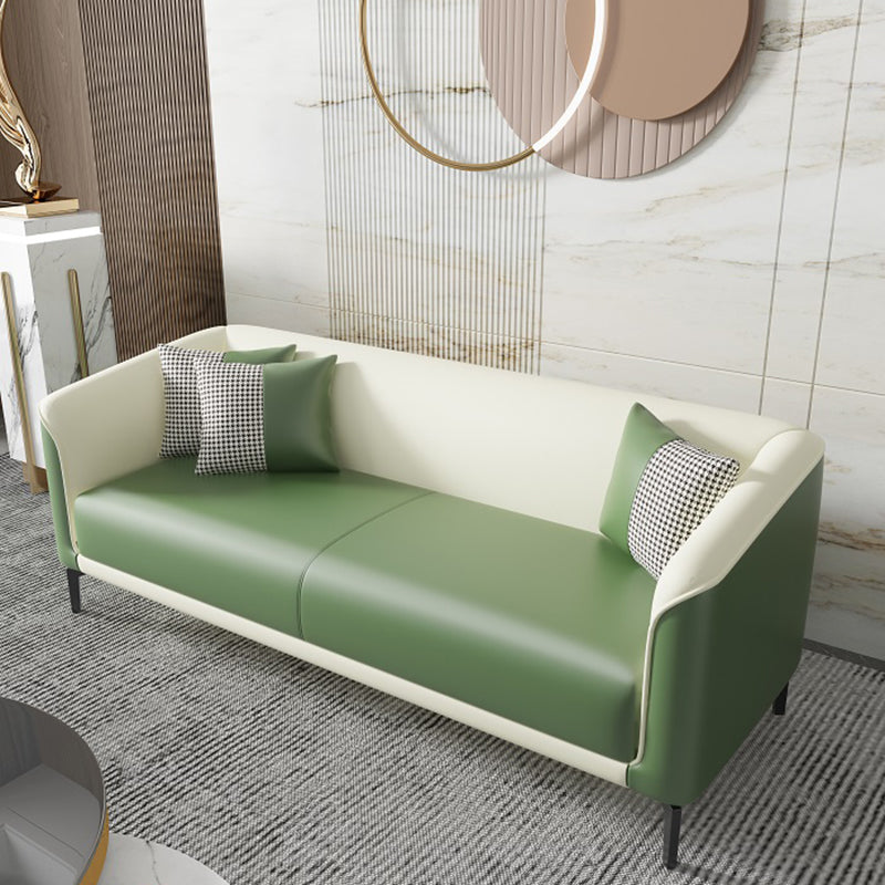 Contemporary Faux Leather Tight Back Flared Arm Living Room Seating