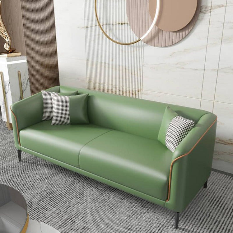 Contemporary Faux Leather Tight Back Flared Arm Living Room Seating