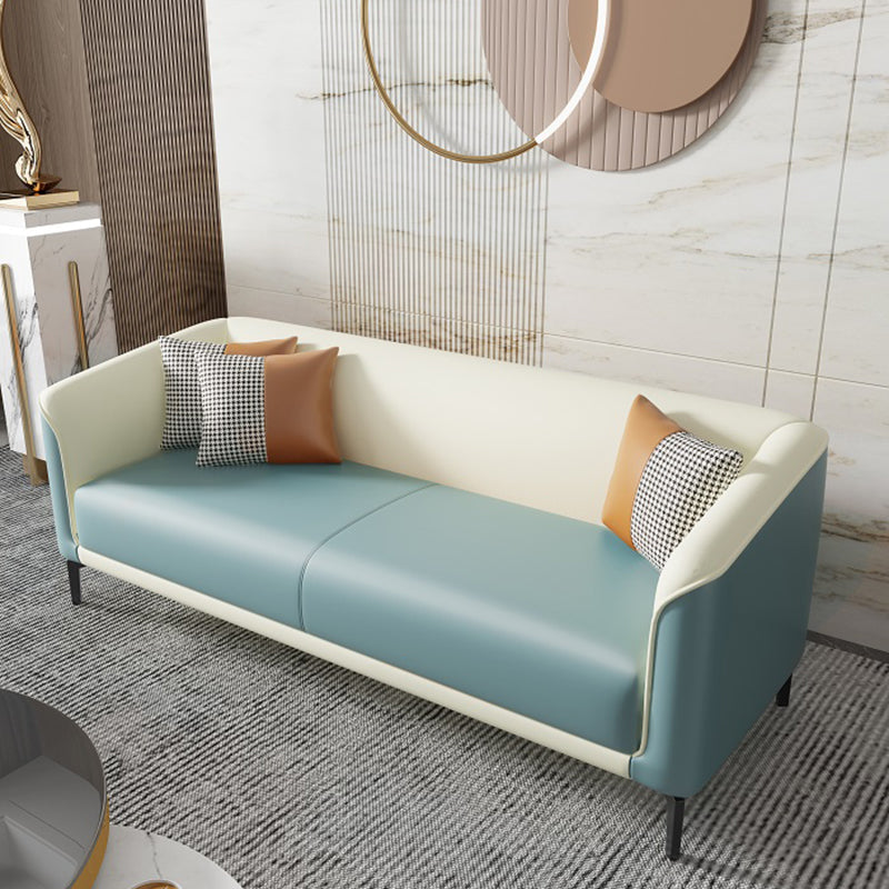 Contemporary Faux Leather Tight Back Flared Arm Living Room Seating