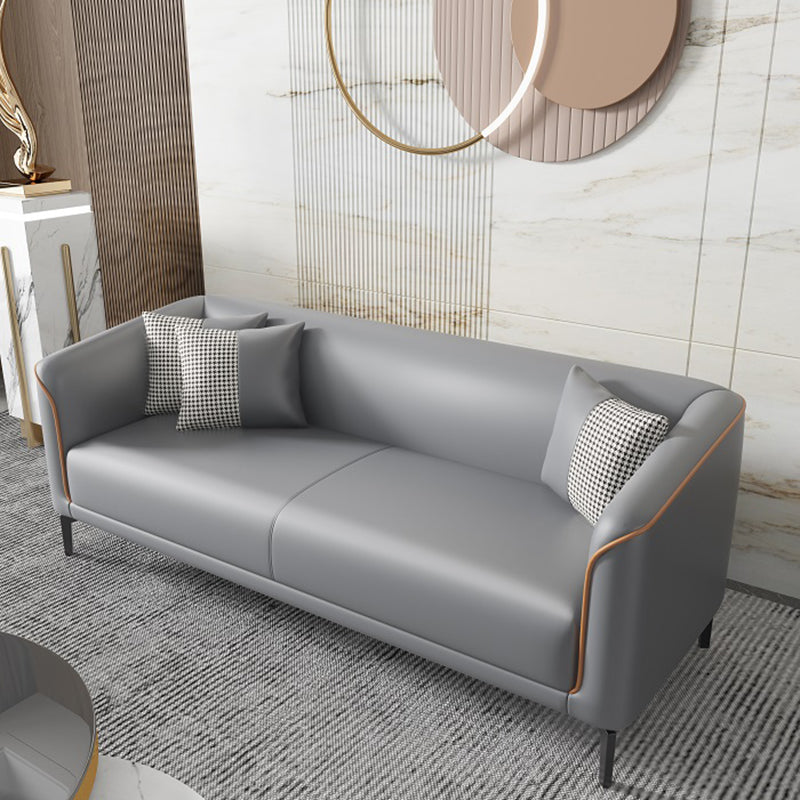 Contemporary Faux Leather Tight Back Flared Arm Living Room Seating