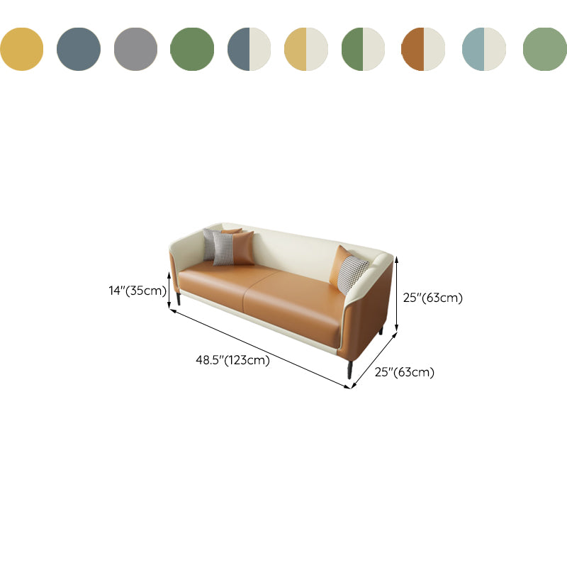 Contemporary Faux Leather Tight Back Flared Arm Living Room Seating