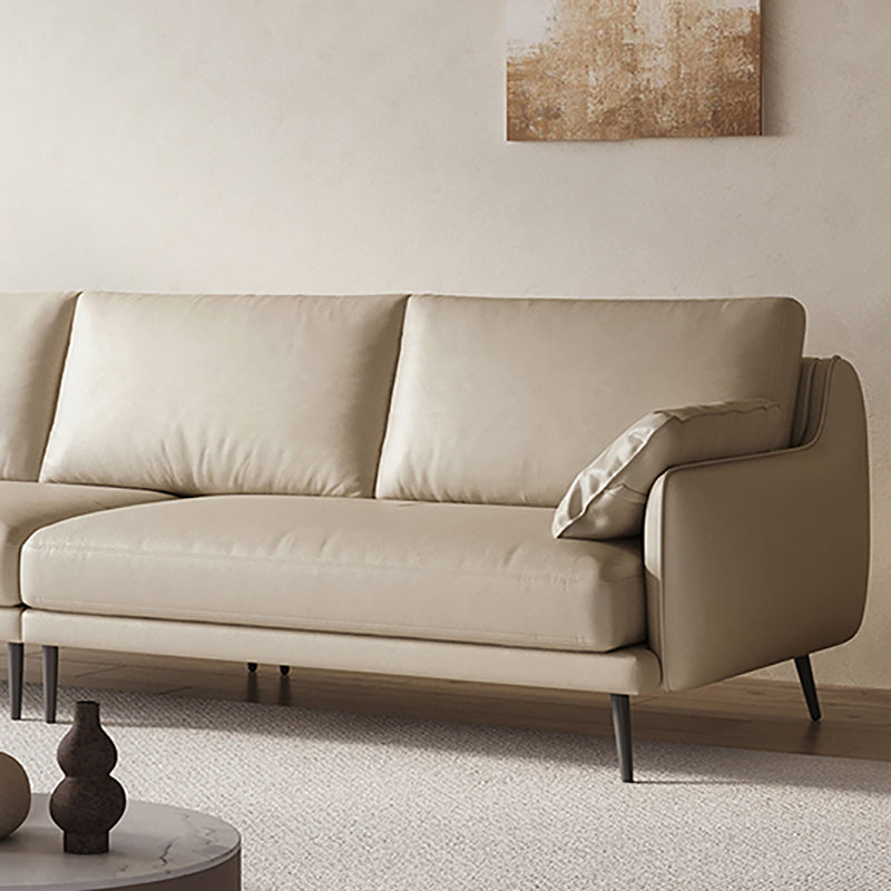 Genuine Leather Pillow Back Sofa 31.49" H Pillow Top Arm Sofa