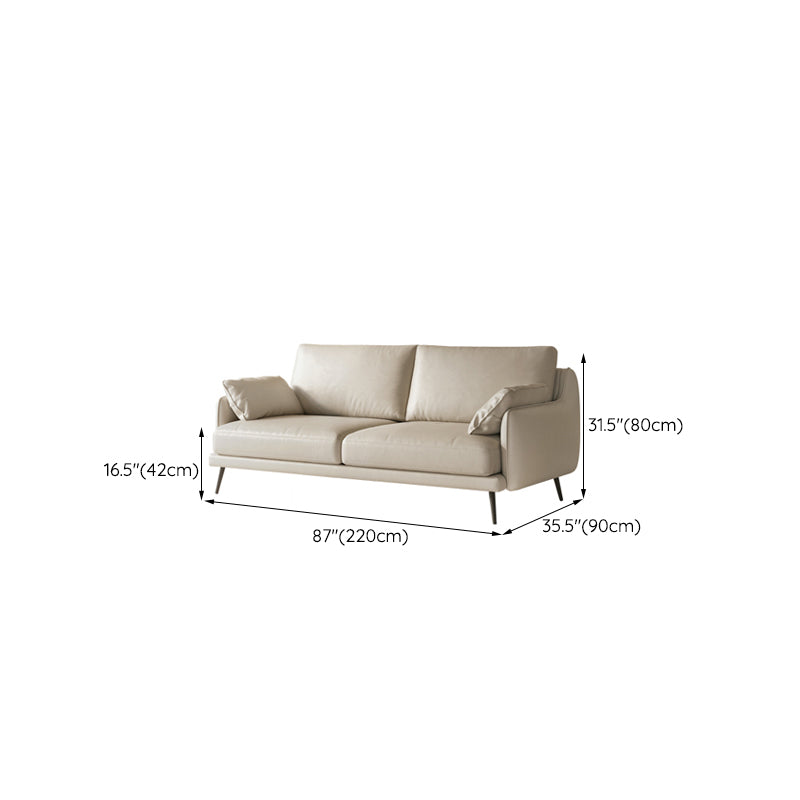 Genuine Leather Pillow Back Sofa 31.49" H Pillow Top Arm Sofa