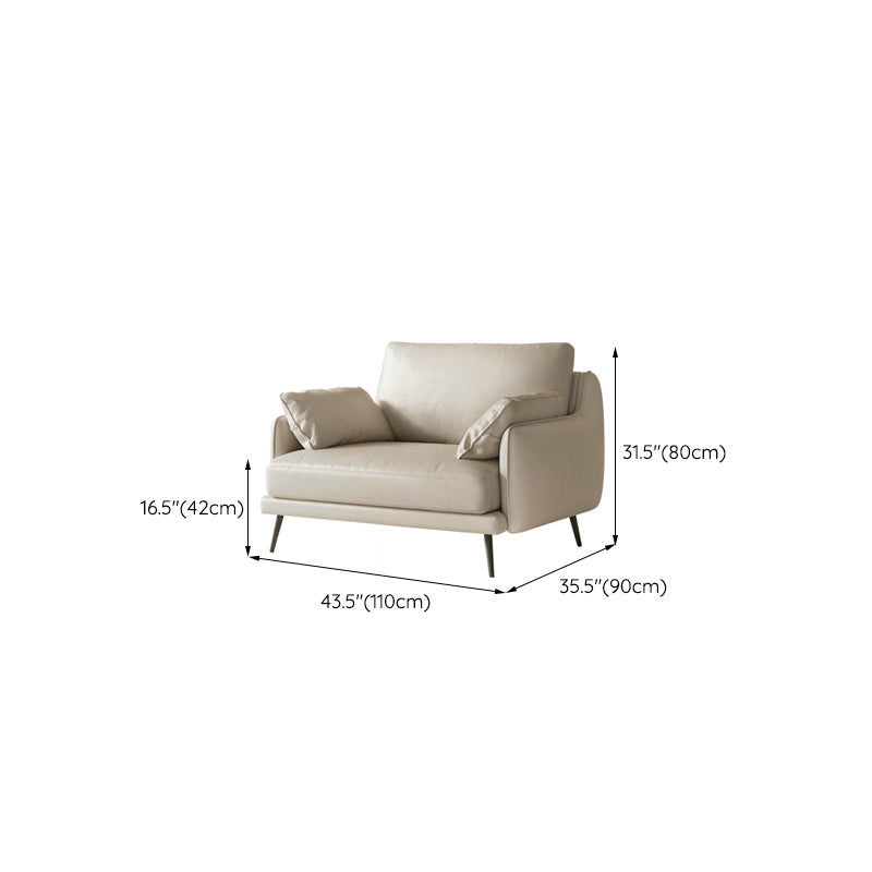 Genuine Leather Pillow Back Sofa 31.49" H Pillow Top Arm Sofa