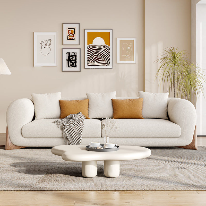Contemporary 29.52" H Pillow Back Sofa Solid Color Tuxedo Arm Sofa