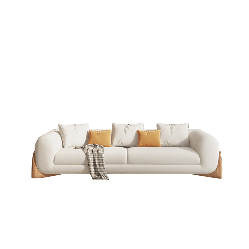 Contemporary 29.52" H Pillow Back Sofa Solid Color Tuxedo Arm Sofa