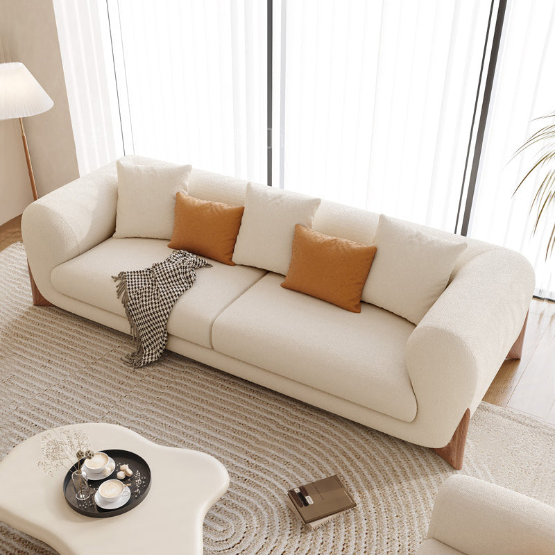 Contemporary 29.52" H Pillow Back Sofa Solid Color Tuxedo Arm Sofa