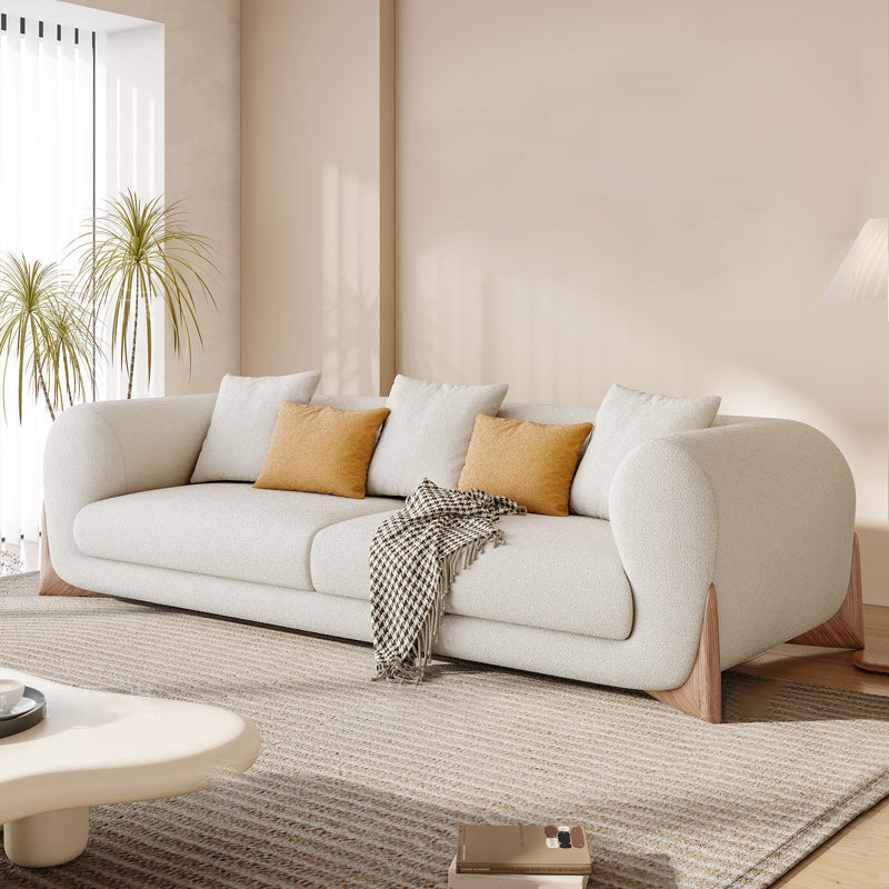 Contemporary 29.52" H Pillow Back Sofa Solid Color Tuxedo Arm Sofa