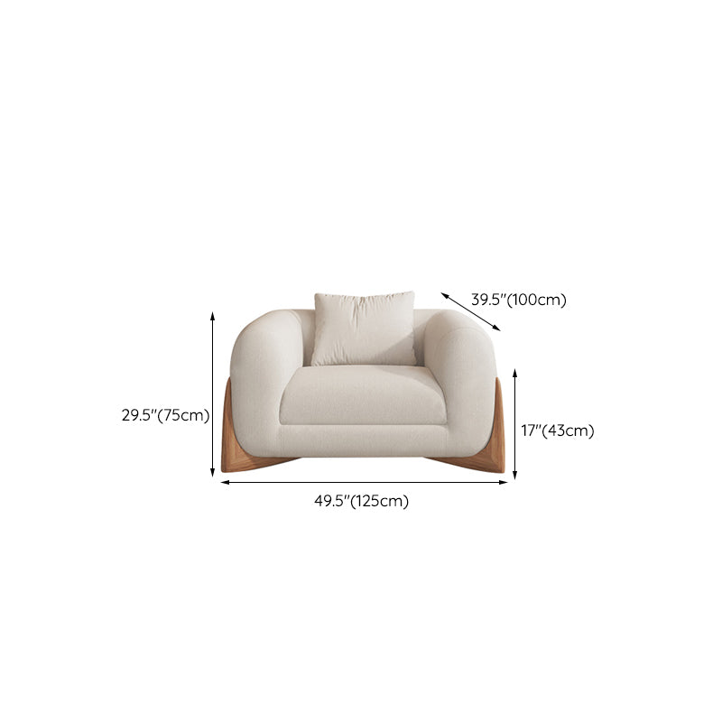 Contemporary 29.52" H Pillow Back Sofa Solid Color Tuxedo Arm Sofa