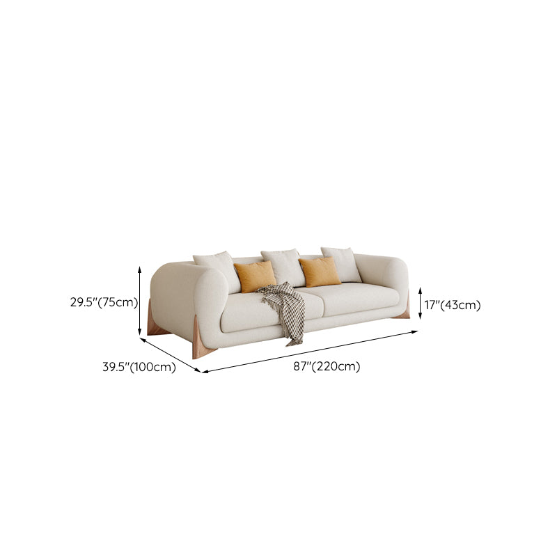 Contemporary 29.52" H Pillow Back Sofa Solid Color Tuxedo Arm Sofa