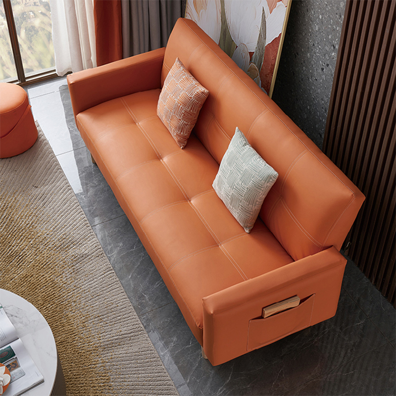 Contemporary Tufted Square Arm Living Room Faux Leather with Storage Seating