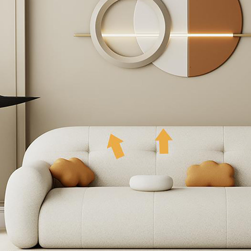 Modern Solid Color Settee Stationary Leather Sofa for Living Room